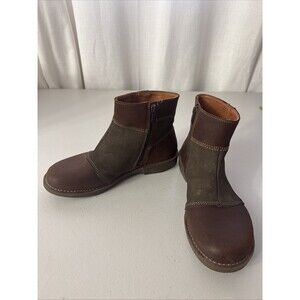 The Art Company Brown Leather Suede Patchwork Ankle Boots Women's 8-8.5 (39)